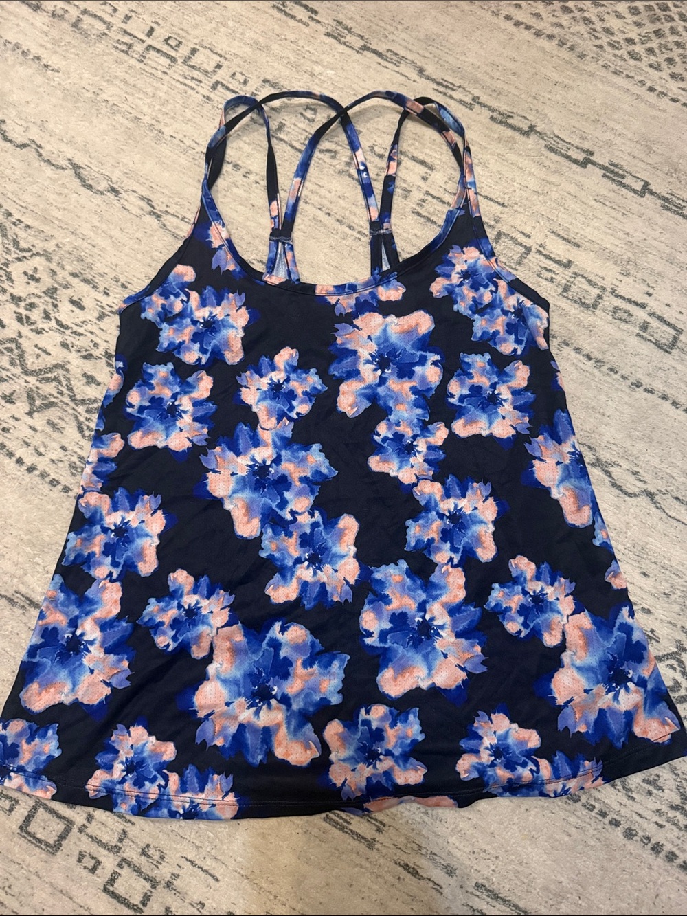Old Navy Floral Double-Strap Camisole - Navy, Blue & Pink
